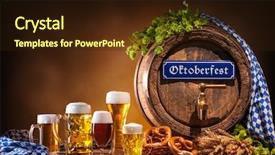  Presentation with beer hops - Amazing PPT layouts having oktoberfest beer barrel and beer backdrop and a wine colored foreground