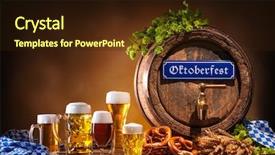  Presentation with beer hops - Amazing theme having oktoberfest beer barrel and beer backdrop and a wine colored foreground