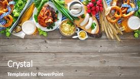  Presentation with oktoberfest - PPT theme consisting of oktoberfest beer pretzels and various background and a gray colored foreground