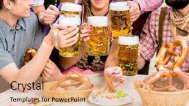  Presentation with beer garden - Theme enhanced with oktoberfest beers - beer garden - friends background and a coral colored foreground