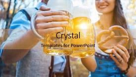  Presentation with oktoberfest - Cool new PPT theme with oktoberfest beers - couple toasting with beer backdrop and a yellow colored foreground