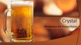  Presentation with barrels - Presentation design enhanced with oktoberfest beers - glass of beer against barrels background and a red colored foreground