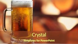  Presentation with barrels - Theme enhanced with oktoberfest beers - glass of beer against barrels background and a tawny brown colored foreground
