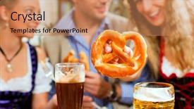  Presentation with beer women - Cool new slides with oktoberfest beers - inn or pub in bavaria backdrop and a coral colored foreground