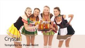  Presentation with oktoberfest beers - Cool new PPT theme with top view christmas decoration and santa claus doll on red background backdrop and a red colored foreground