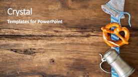  Presentation with beer garden - Cool new presentation design with oktoberfest festival background with beer backdrop and a tawny brown colored foreground