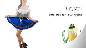  Presentation with oktoberfest - Presentation design enhanced with oktoberfest-girl-spreading-her-skirt background and a white colored foreground