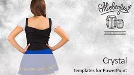  Presentation with oktoberfest - Slide deck enhanced with oktoberfest girl standing with hands on hips against oktoberfest graphics background and a white colored foreground
