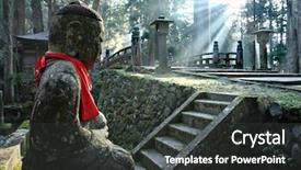  Presentation with cemetery - PPT theme enhanced with okunoin cemetery at mount koya background and a dark gray colored foreground