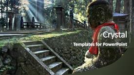  Presentation with cemetery - Audience pleasing PPT theme consisting of womans hand holding gun while pointing blue sky in background backdrop and a gray colored foreground.