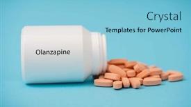  Presentation with drug - PPT layouts with olanzapine-atypical-antipsychotic-medical-drug background and a light blue colored foreground