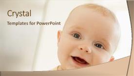  Presentation with baby - Beautiful PPT theme featuring one month old - baby's face backdrop and a  colored foreground