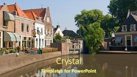  Presentation with fisherman - Amazing PPT theme having old 16th century 1571 village of spaarndam the netherlands with the old inner harbor it's sluices and locks the fisherman's' houses backdrop and a tawny brown colored foreground