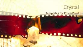  Presentation with old film - Amazing presentation theme having old-35-mm-film-burning backdrop and a cream colored foreground