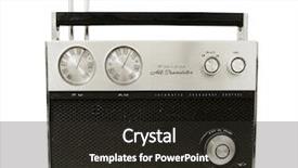  Presentation with radio - Amazing PPT layouts having old 70 radio white background backdrop and a dark gray colored foreground