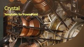  Presentation with airplane engine - Beautiful theme featuring old 9-cylinder airplane engine backdrop and a tawny brown colored foreground
