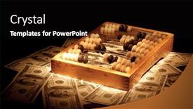  Presentation with old tv - Audience pleasing PPT theme consisting of old abacus on dollars and euro background backdrop and a black colored foreground