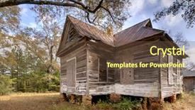  Presentation with old house - Beautiful theme featuring old abandoned and condmned house backdrop and a tawny brown colored foreground