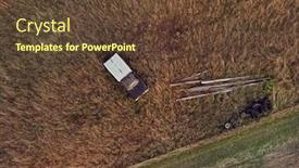  Presentation with vehicle - Colorful PPT layouts enhanced with old abandoned and rusty vehicle in the autumn field at sunset backdrop and a tawny brown colored foreground