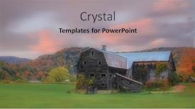  Presentation with barn - PPT theme enhanced with old-abandoned-barn background and a light gray colored foreground