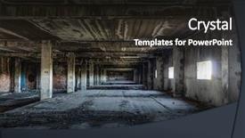  Presentation with urban - Cool new PPT theme with old abandoned building urban background backdrop and a wine colored foreground