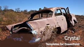  Presentation with old car - Theme enhanced with old abandoned car background and a tawny brown colored foreground