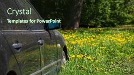  Presentation with old car - Slide set consisting of old-abandoned-car background and a wine colored foreground