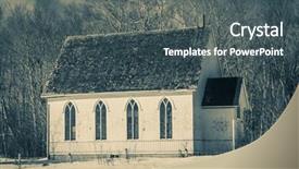  Presentation with abandoned - Colorful presentation theme enhanced with old abandoned church backdrop and a  colored foreground