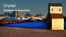  Presentation with abandoned - Presentation theme enhanced with old abandoned grainary grainery building background and a ocean colored foreground