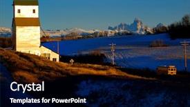  Presentation with school building - Slides featuring old abandoned grainary grainery building background and a black colored foreground