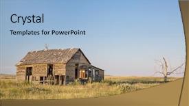  Presentation with colorado - Presentation theme with old abandoned homestead on eastern background and a light blue colored foreground