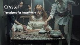  Presentation with abandoned - Amazing presentation theme having old abandoned hospital backdrop and a dark gray colored foreground