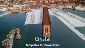  Presentation with ore - Colorful presentation enhanced with old-abandoned-iron-ore-dock backdrop and a tawny brown colored foreground