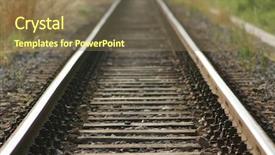  Presentation with abandoned - Presentation theme with old abandoned railroad track background and a violet colored foreground