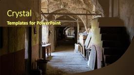  Presentation with industrial concrete - Slide set consisting of old-abandoned-tunnel background and a tawny brown colored foreground