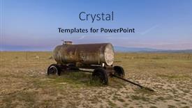  Presentation with water tank - PPT layouts having old-abandoned-water-tank-carriage background and a light blue colored foreground