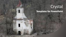  Presentation with church - Beautiful presentation design featuring old-abandonned-church backdrop and a dark gray colored foreground
