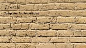  Presentation with bricks - Presentation design consisting of old-adobe-bricks-wall-made background and a coral colored foreground