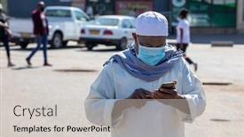  Presentation with epidemic - Beautiful presentation theme featuring old-african-man-of-islamic backdrop and a light gray colored foreground