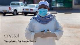  Presentation with epidemic - Audience pleasing PPT theme consisting of old-african-man-of-islamic backdrop and a light gray colored foreground