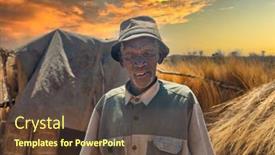  Presentation with old man - Cool new slides with old-african-man-standing backdrop and a tawny brown colored foreground