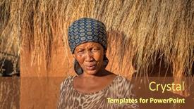  Presentation with old house - Beautiful slides featuring old-african-woman-in-front backdrop and a tawny brown colored foreground