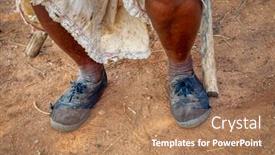  Presentation with african woman - Slides featuring old-african-woman-legs background and a coral colored foreground
