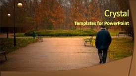  Presentation with old age - Presentation theme consisting of old age concept man walks background and a tawny brown colored foreground