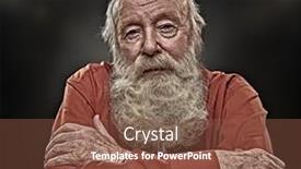  Presentation with old age - Colorful presentation design enhanced with old-age-concept-portrait backdrop and a tawny brown colored foreground
