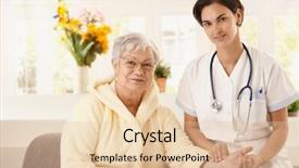  Presentation with pulse - Amazing presentation theme having old age homes - nurse measuring pulse rate backdrop and a lemonade colored foreground