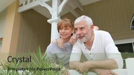  Presentation with old age - Cool new PPT theme with old age homes - portrait of senior couple standing backdrop and a seafoam green colored foreground