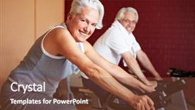  Presentation with old people - Presentation having old age homes - two happy senior people background and a tawny brown colored foreground