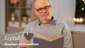  Presentation with wine book - Slides with old-age-leisure-and-people background and a coral colored foreground