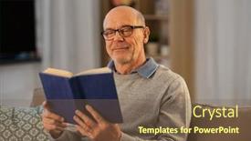  Presentation with old people - PPT theme featuring old-age-leisure-and-people background and a violet colored foreground